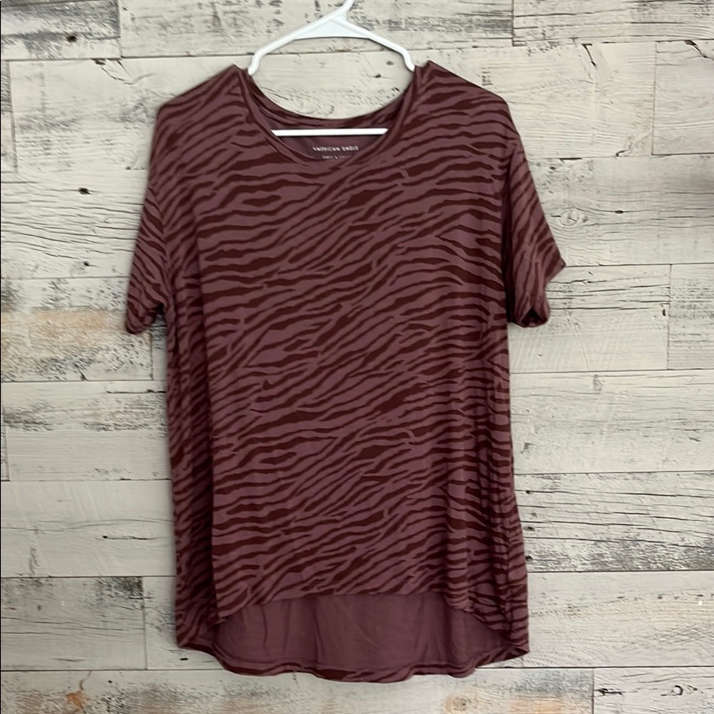 American Eagle Outfitters maroon Short Sleeve High Low T-Shirt